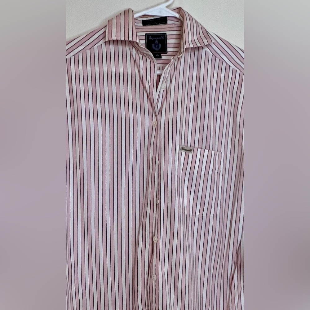 Faconnable Light Pink Striped Button Down Shirt XS or 4-6